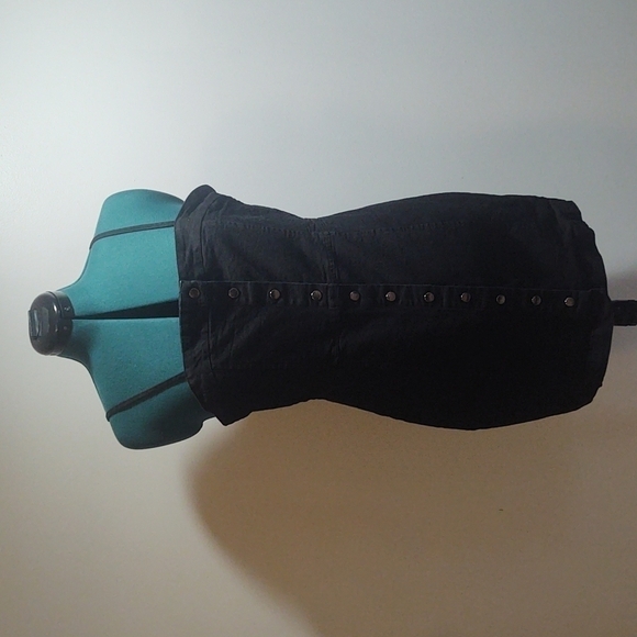Black Denim Snap Button Dress - Picture 1 of 9